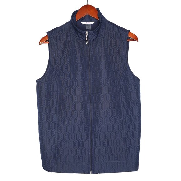 Alia Vest Lot x 2 | Lightweight Quilted Vests Black & Navy Diamond Zip Up Gilet - Picture 10 of 15